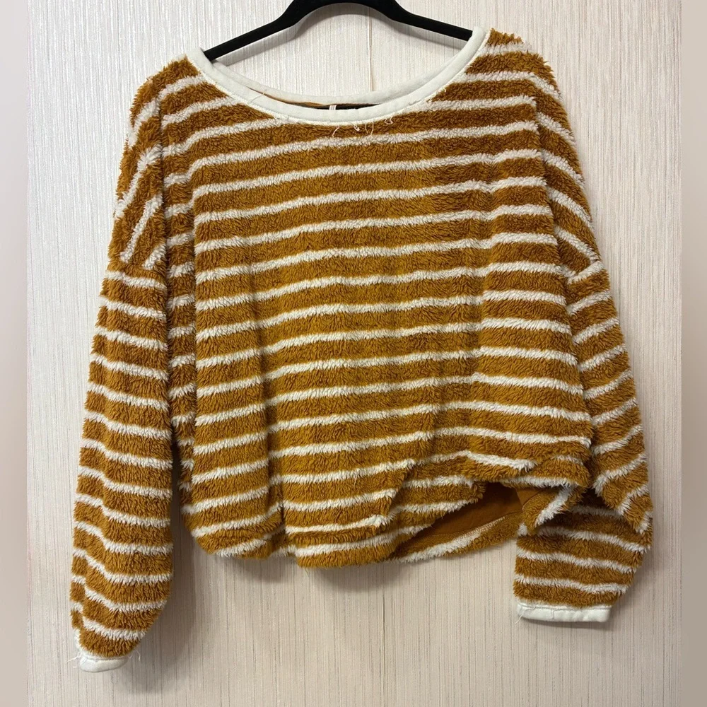 Free People Breton Striped Pullover Sweater‎ Medium XS Autumn Pearl